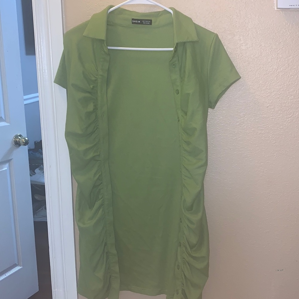 Button down scrunch dress
